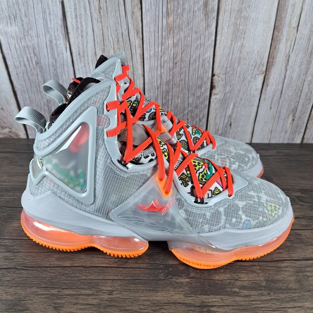 Nike Lebron XIX 19 Fast Food Grey Fog Roma Green Sneaker Men's Sz 8.5 Women's 10 - Picture 3 of 9